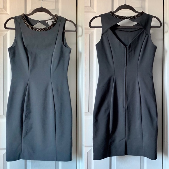 Gray Embellished Neckline Dress - Picture 2 of 8